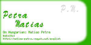 petra matias business card